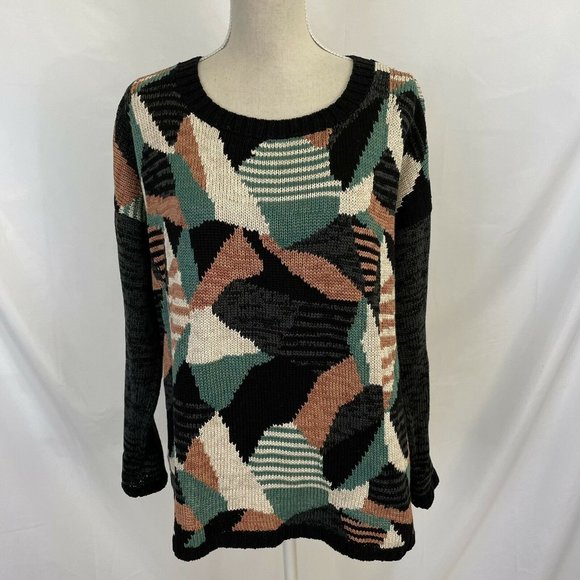 Peruvian Connection Sweaters - Peruvian Connection Size Large 100% Pima Cotton Sweater Abstract